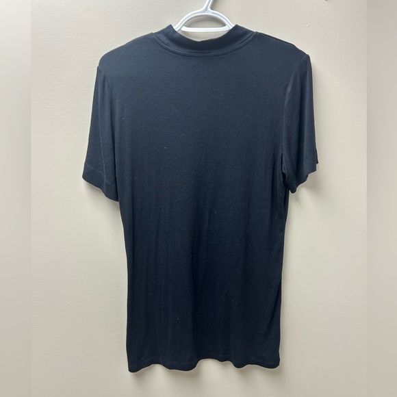 Babaton Black Mockneck Ribbed Tee Shirt - Picture 3 of 4